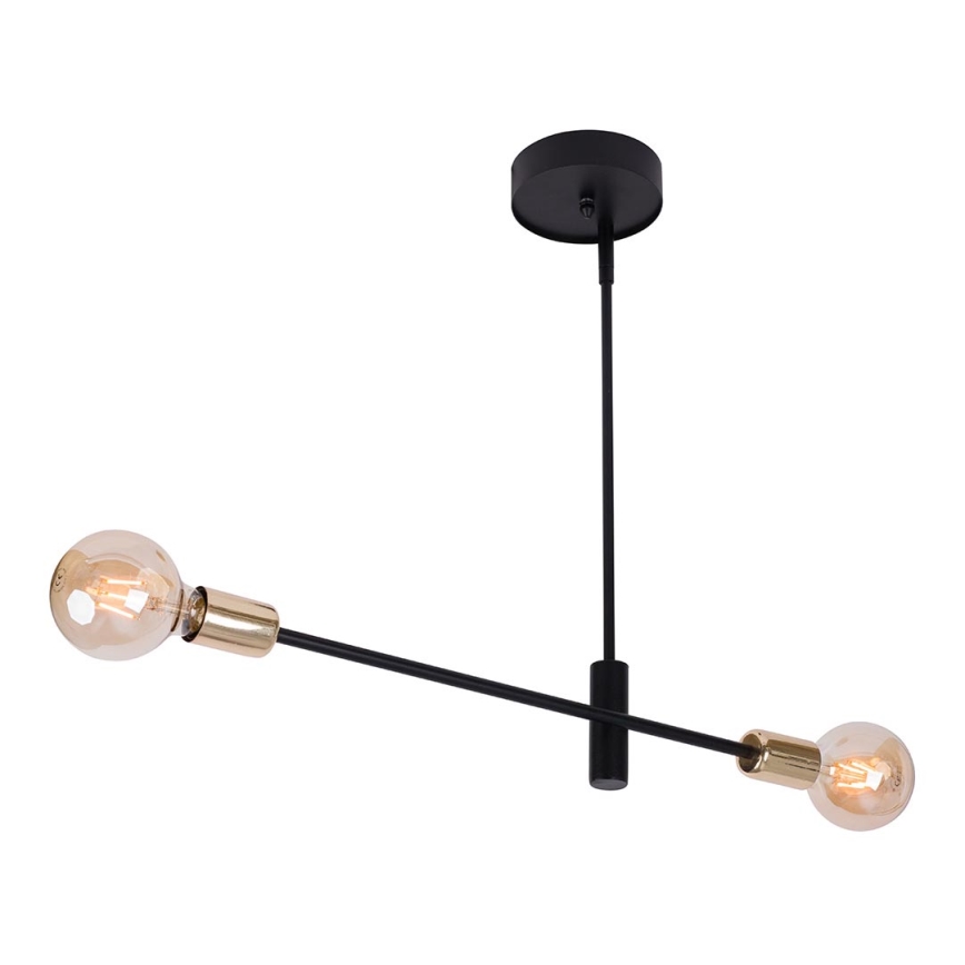 Chandelier on a pole ONYX 2xE27/60W/230V black/gold