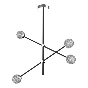 Chandelier on a pole PAKSOS 4xG9/5W/230V black