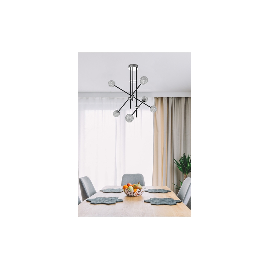 Chandelier on a pole PAKSOS 6xG9/5W/230V black