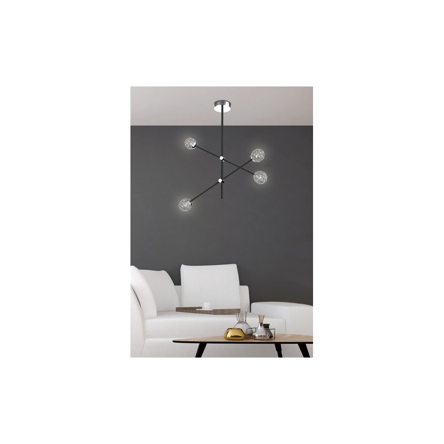 Chandelier on a pole PAKSOS 6xG9/5W/230V black