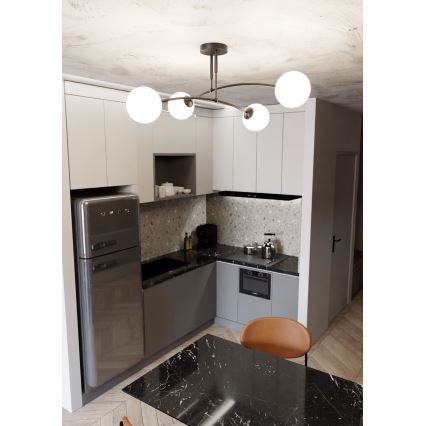 Chandelier on a pole PREGOS 4xE14/10W/230V black