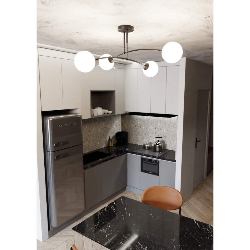 Chandelier on a pole PREGOS 4xE14/10W/230V black