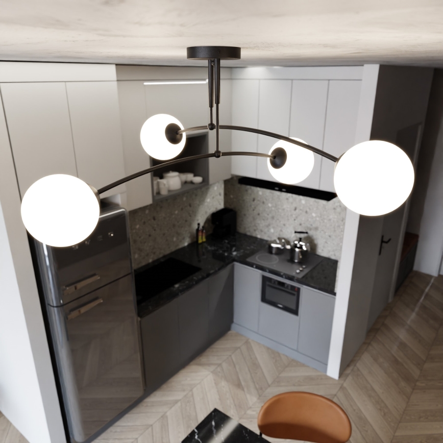 Chandelier on a pole PREGOS 4xE14/10W/230V black