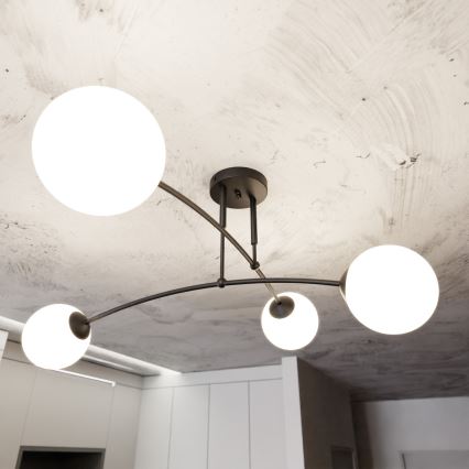 Chandelier on a pole PREGOS 4xE14/10W/230V black