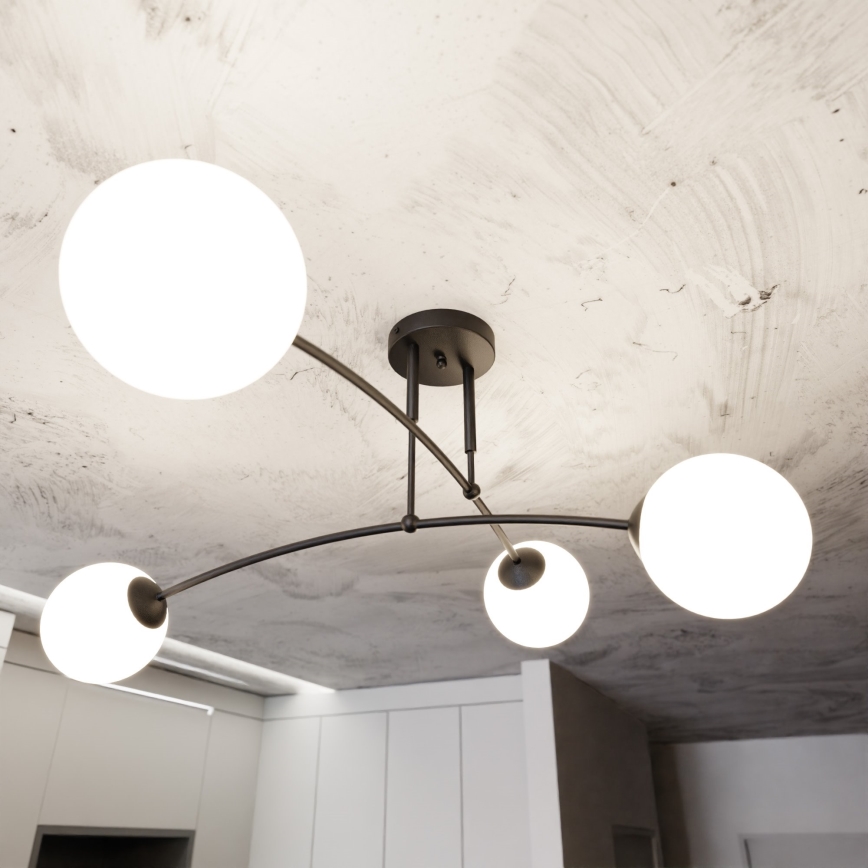 Chandelier on a pole PREGOS 4xE14/10W/230V black