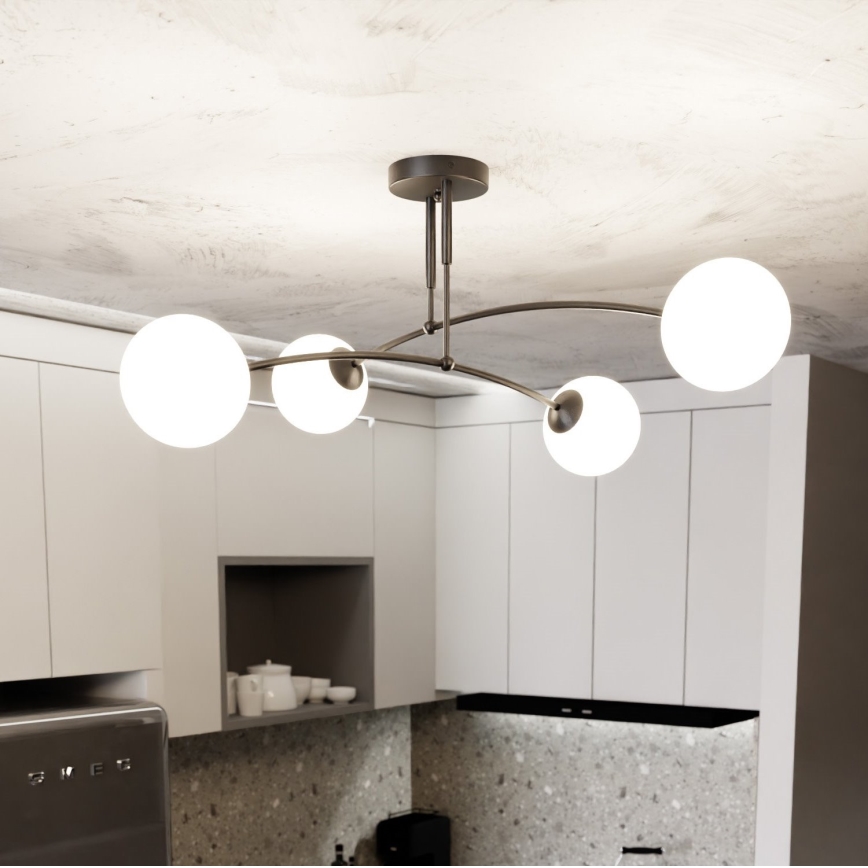 Chandelier on a pole PREGOS 4xE14/10W/230V black