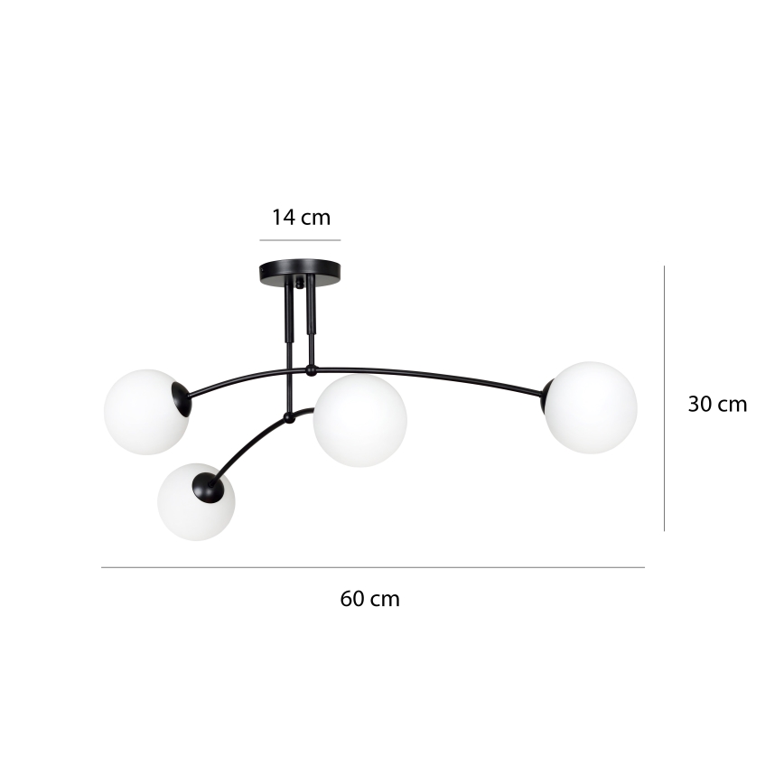 Chandelier on a pole PREGOS 4xE14/10W/230V black