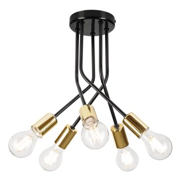 Chandelier on a pole PRIYA 5xE27/15W/230V black