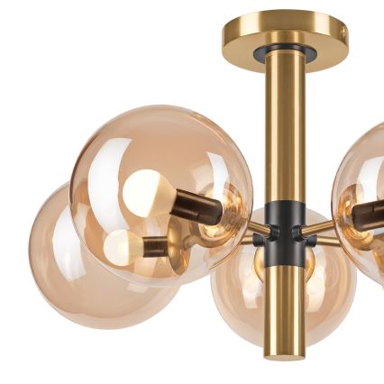 Chandelier on a pole ROLLO 5xE14/5W/230V gold/smoky beige