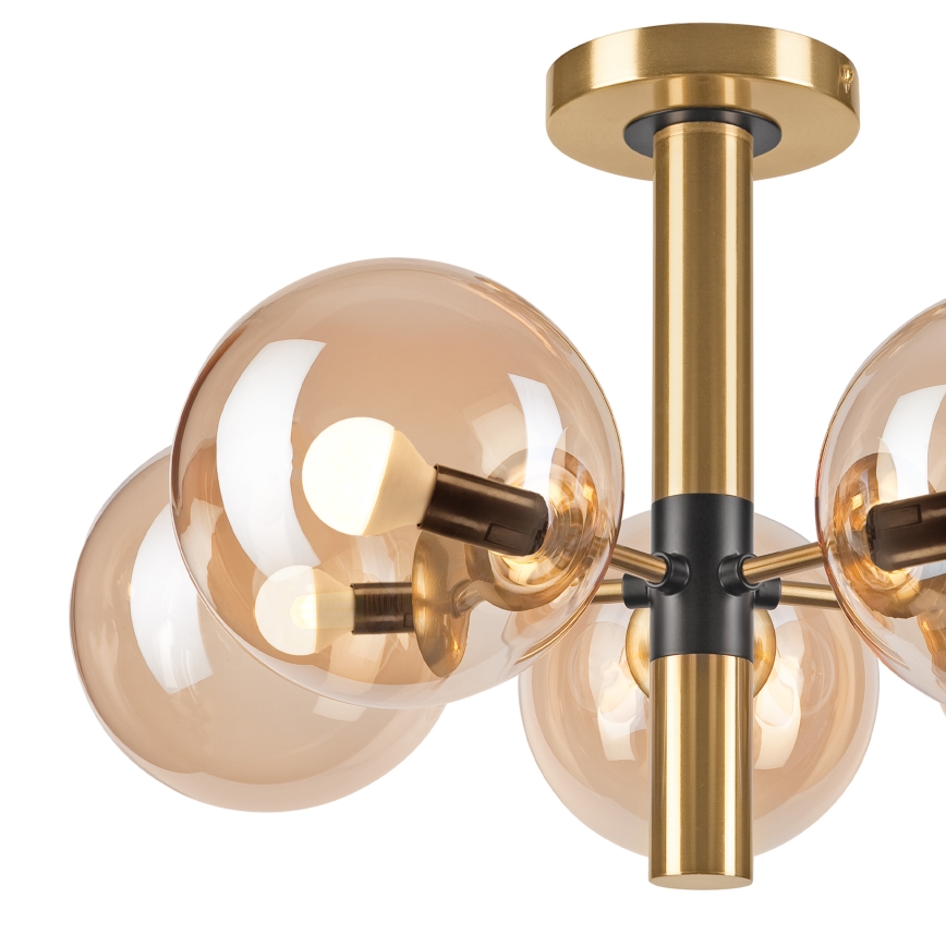 Chandelier on a pole ROLLO 5xE14/5W/230V gold/smoky beige