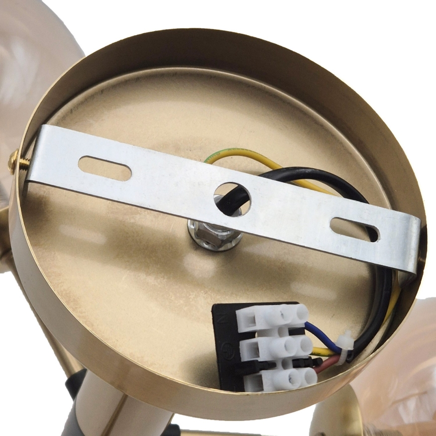 Chandelier on a pole ROLLO 5xE14/5W/230V gold/smoky beige