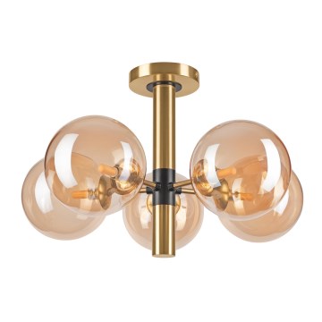 Chandelier on a pole ROLLO 5xG9/5W/230V gold/smoky beige