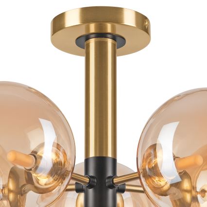Chandelier on a pole ROLLO 5xG9/5W/230V gold/smoky beige