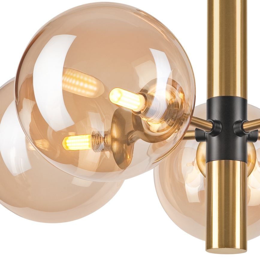 Chandelier on a pole ROLLO 5xG9/5W/230V gold/smoky beige