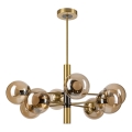 Chandelier on a pole ROLLO 8xE14/5W/230V gold/smoky beige