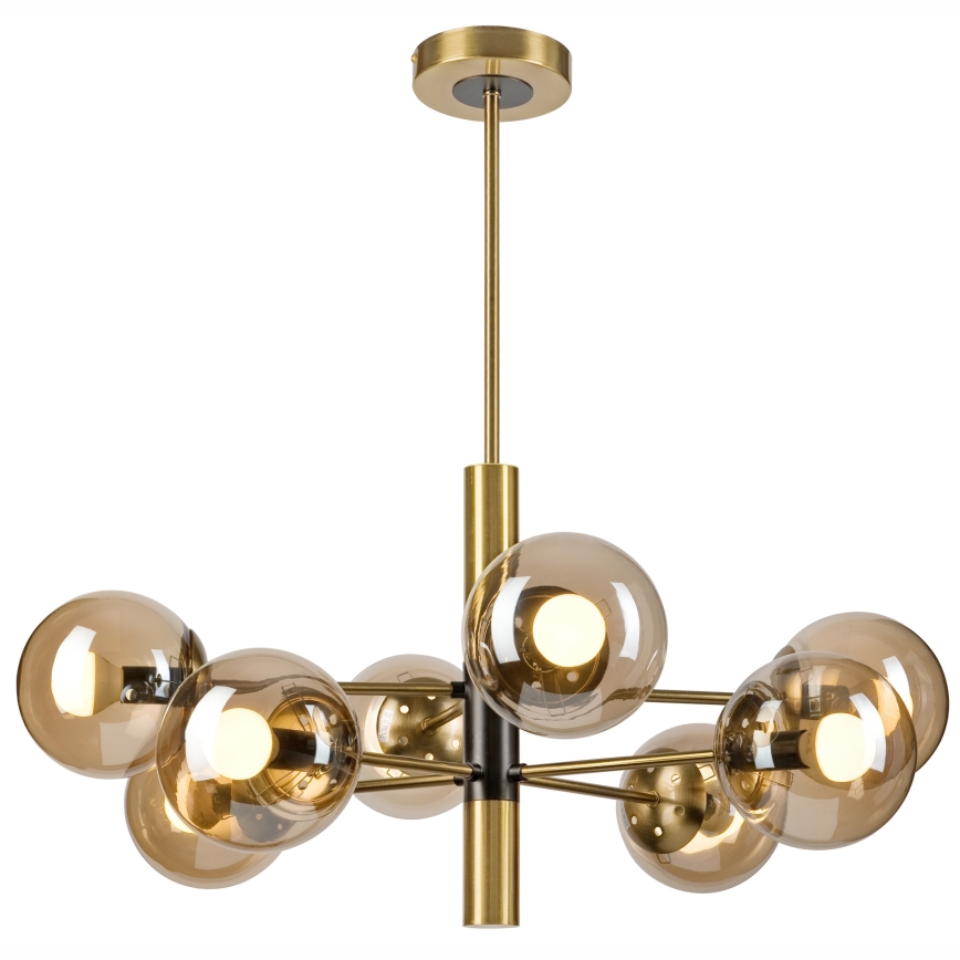Chandelier on a pole ROLLO 8xE14/5W/230V gold/smoky beige