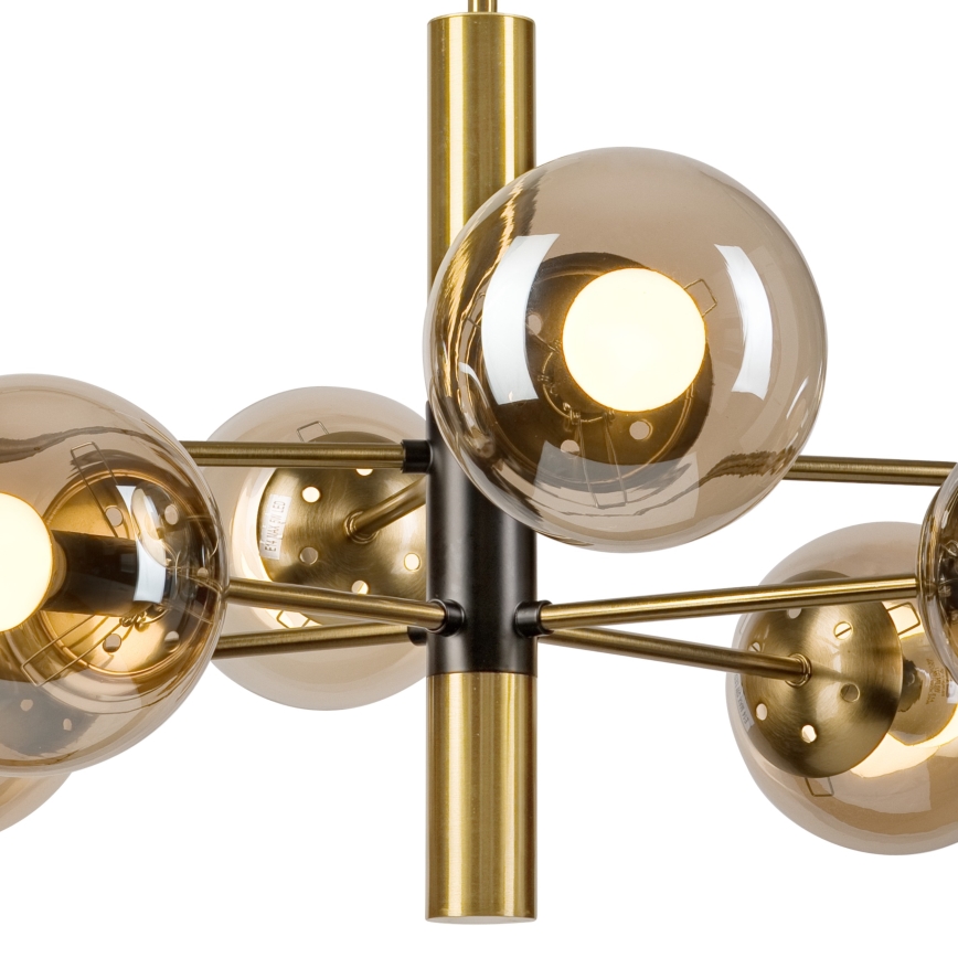 Chandelier on a pole ROLLO 8xE14/5W/230V gold/smoky beige