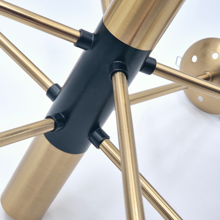 Chandelier on a pole ROLLO 8xE14/5W/230V gold/smoky beige