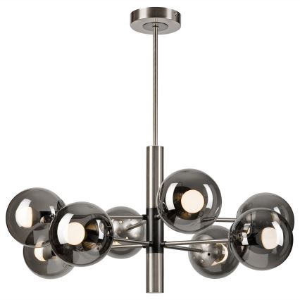 Chandelier on a pole ROLLO 8xE14/5W/230V matte chrome/smoky