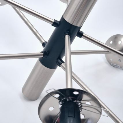 Chandelier on a pole ROLLO 8xE14/5W/230V matte chrome/smoky