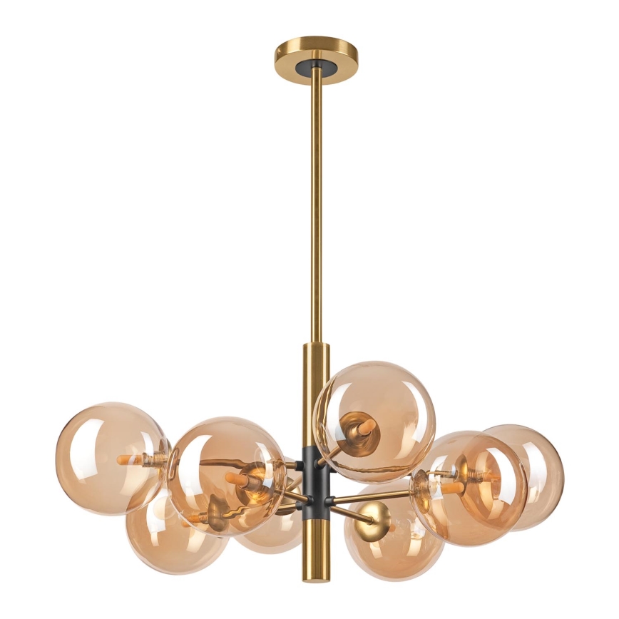 Chandelier on a pole ROLLO 8xG9/5W/230V gold/smoky beige