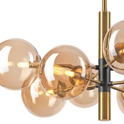 Chandelier on a pole ROLLO 8xG9/5W/230V gold/smoky beige