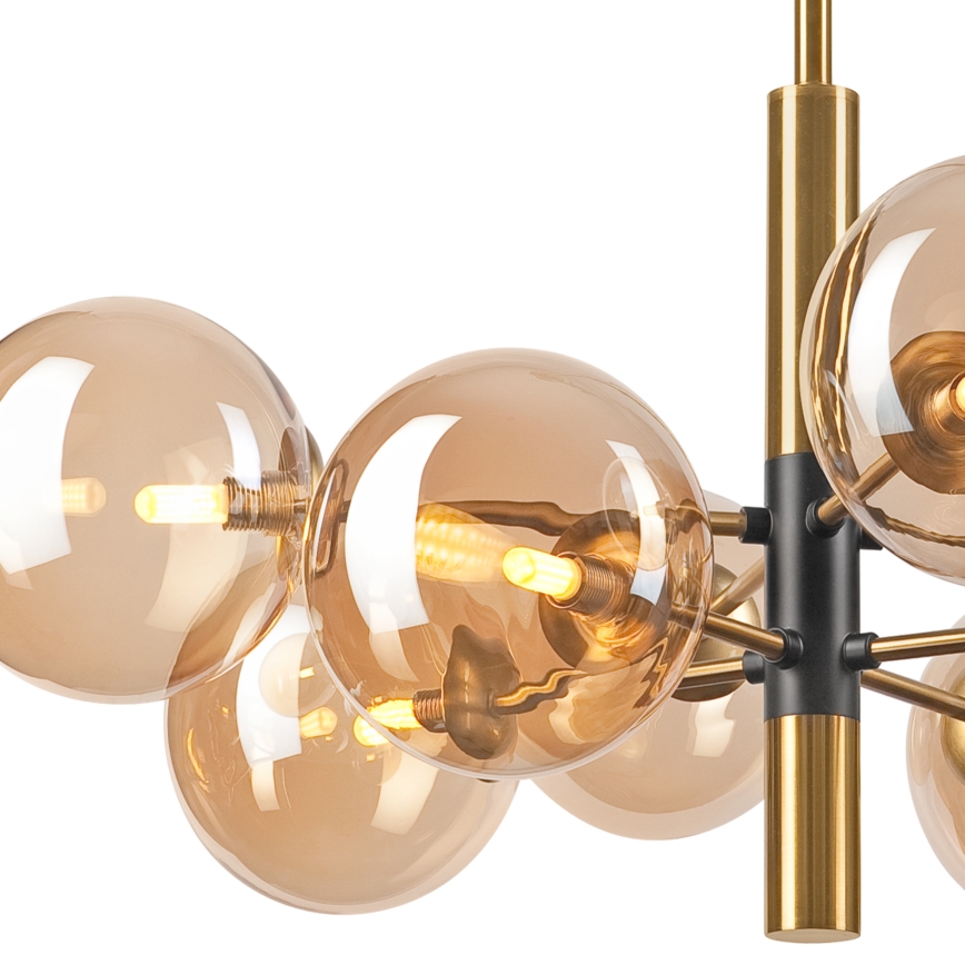 Chandelier on a pole ROLLO 8xG9/5W/230V gold/smoky beige