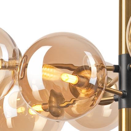 Chandelier on a pole ROLLO 8xG9/5W/230V gold/smoky beige