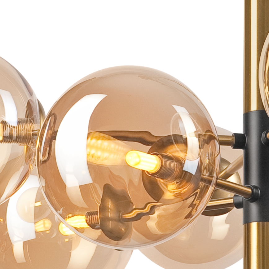 Chandelier on a pole ROLLO 8xG9/5W/230V gold/smoky beige