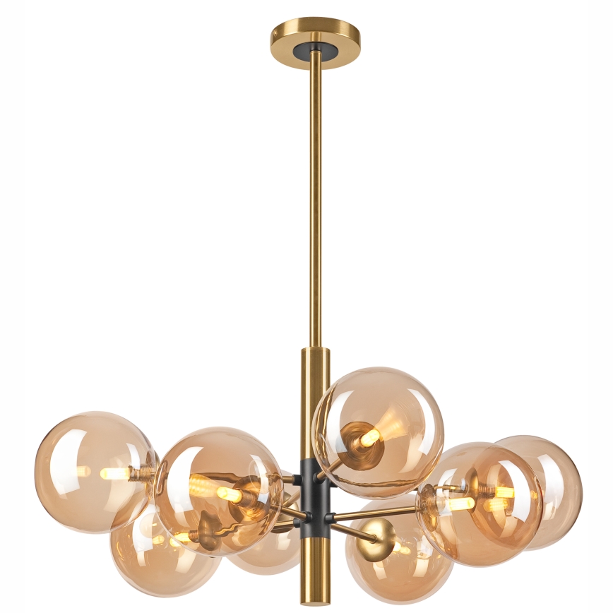 Chandelier on a pole ROLLO 8xG9/5W/230V gold/smoky beige