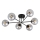 Chandelier on a pole ROMA 6xE14/10W/230V black/smoky
