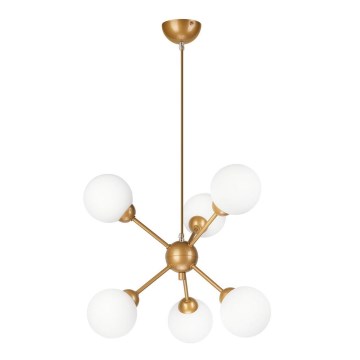 Chandelier on a pole RUBBY BALL 6xG9/5W/230V gold