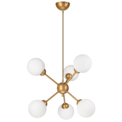 Chandelier on a pole RUBBY BALL 6xG9/5W/230V gold