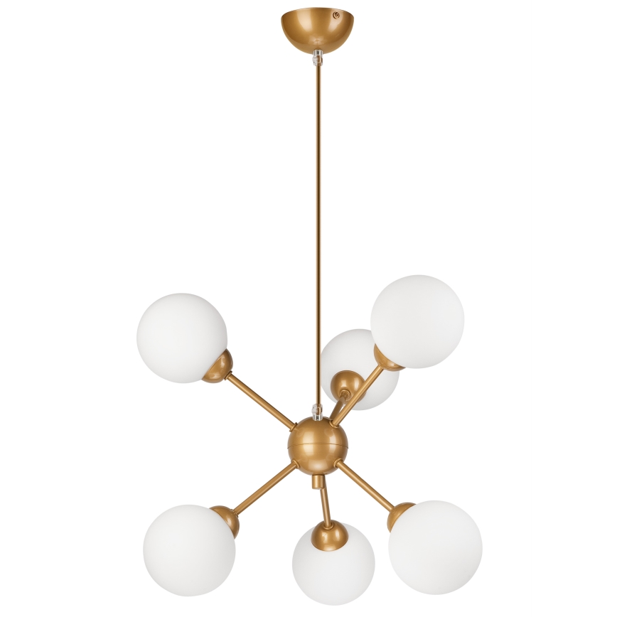 Chandelier on a pole RUBBY BALL 6xG9/5W/230V gold