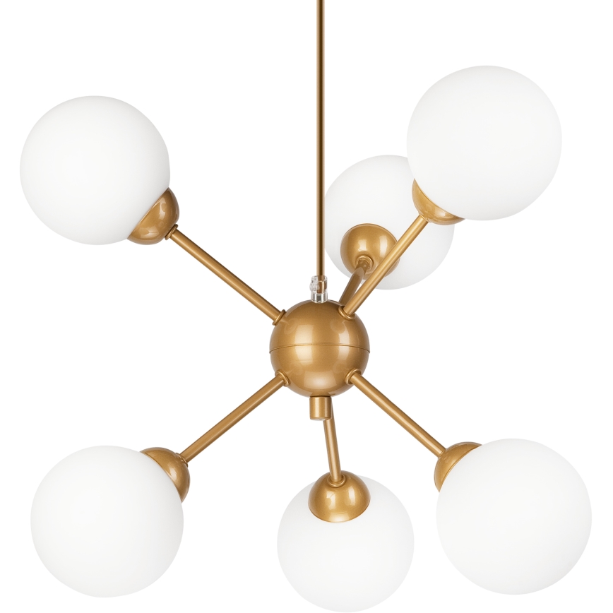 Chandelier on a pole RUBBY BALL 6xG9/5W/230V gold