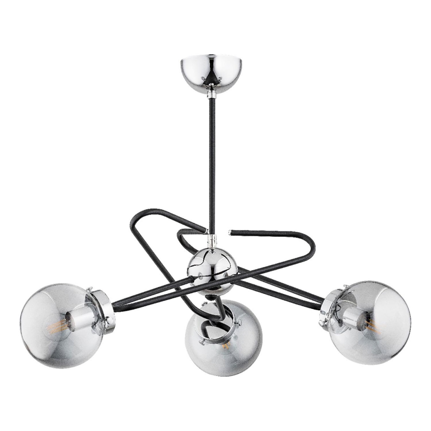 Chandelier on a pole SAGITO 3xE14/10W/230V shiny chrome