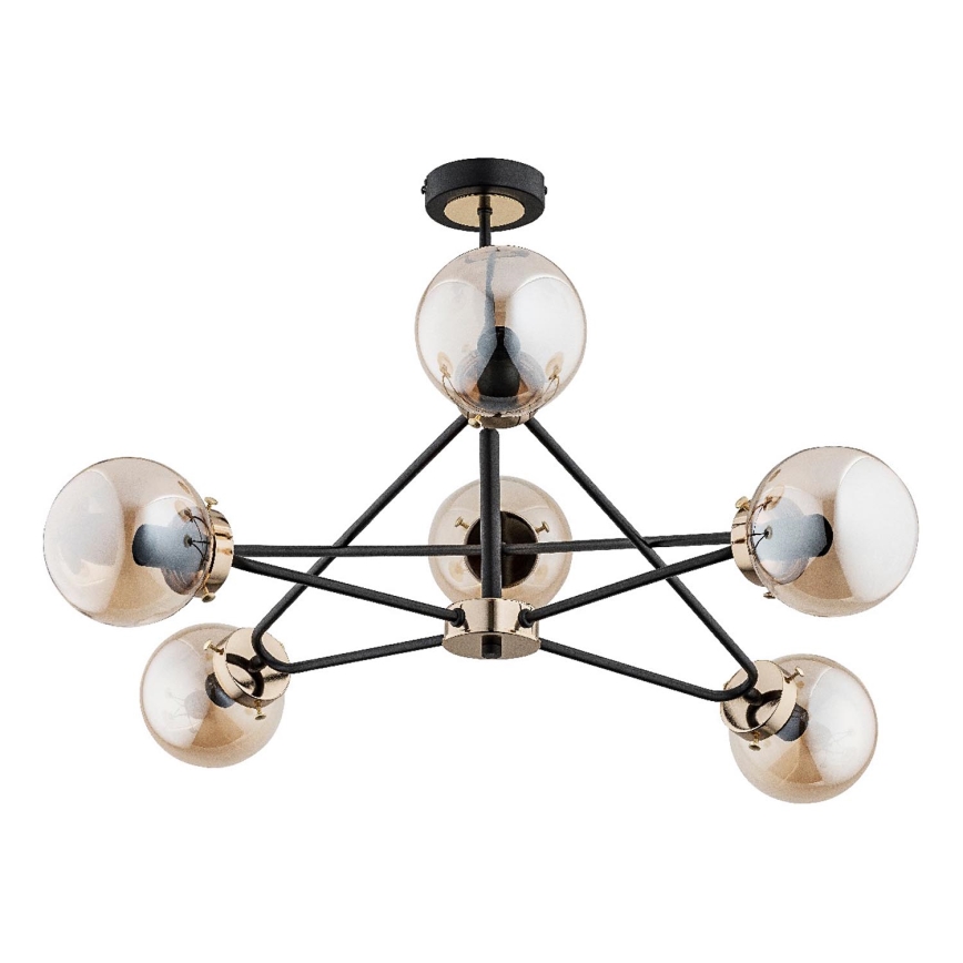 Chandelier on a pole SAGITO 6xE14/10W/230V gold