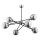 Chandelier on a pole SAGITO 6xE14/10W/230V shiny chrome