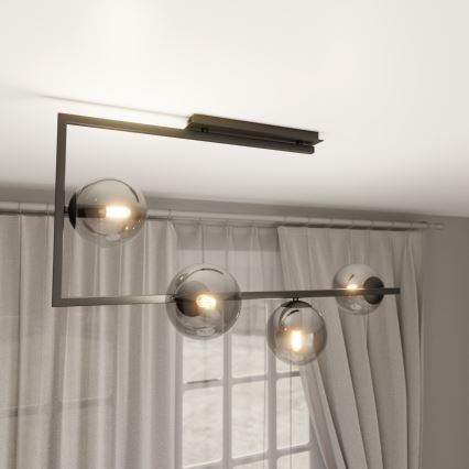 Chandelier on a pole SOMA 4xE14/10W/230V black/grey