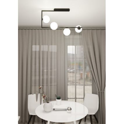 Chandelier on a pole SOMA 4xE14/10W/230V black/white