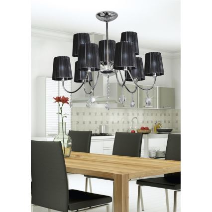 Chandelier on a pole SORENTO 9xE14/40W/230V black