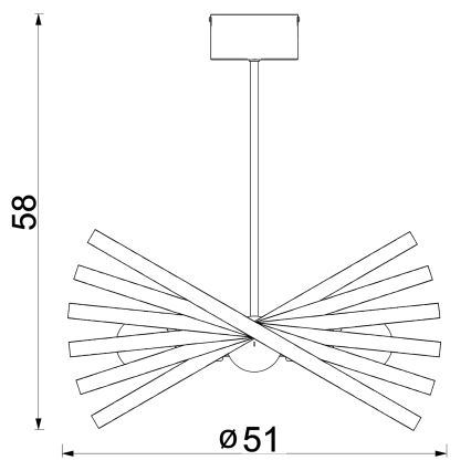 Chandelier on a pole SPARKLE 4xE27/15W/230V beige