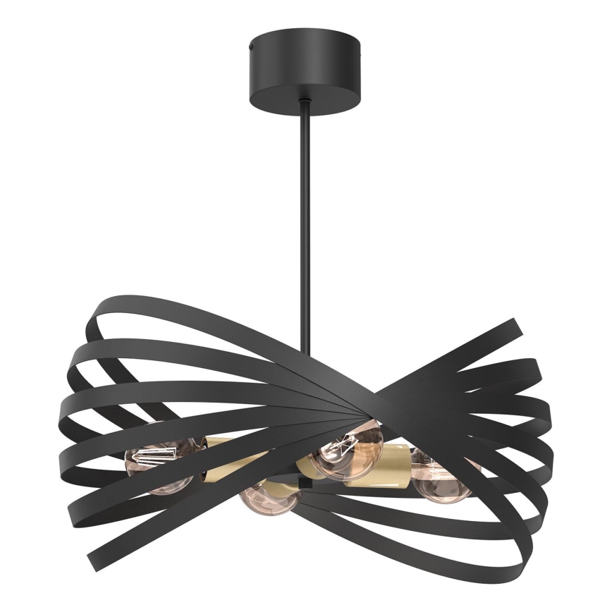 Chandelier on a pole SPARKLE 4xE27/15W/230V black/gold