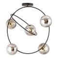 Chandelier on a pole STARDOM 5xE14/10W/230V black/grey