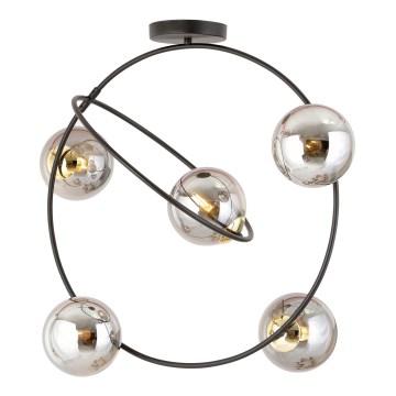 Chandelier on a pole STARDOM 5xE14/10W/230V black/grey
