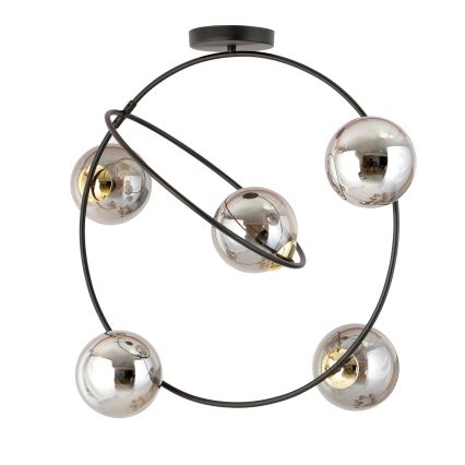 Chandelier on a pole STARDOM 5xE14/10W/230V black/grey