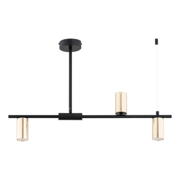 Chandelier on a pole URANOS 3xGU10/10W/230V black/gold