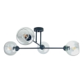 Chandelier on a pole VASCO 4xE27/60W/230V black/clear
