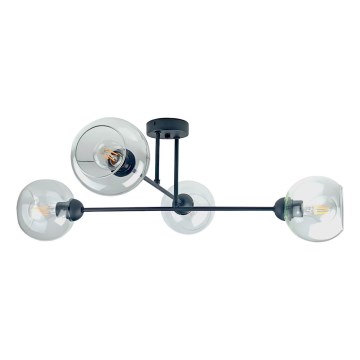 Chandelier on a pole VASCO 4xE27/60W/230V black/clear