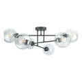 Chandelier on a pole VASCO 6xE27/60W/230V black/clear